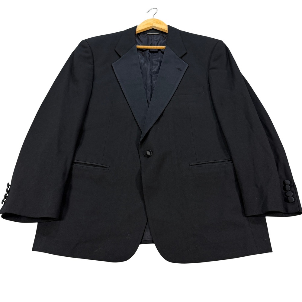 Vintage Christian Dior Monsieur Mens 42R Classic Black Wool Tuxedo Blazer Casual